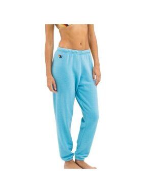 Aviator Nation Light Blue 5 striped Track Pants
